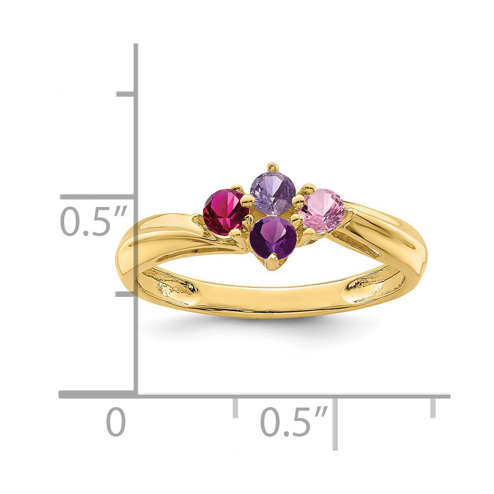14k Synthetic Family Jewelry Ring