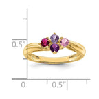 14k Genuine 4 Stone Mother's Ring