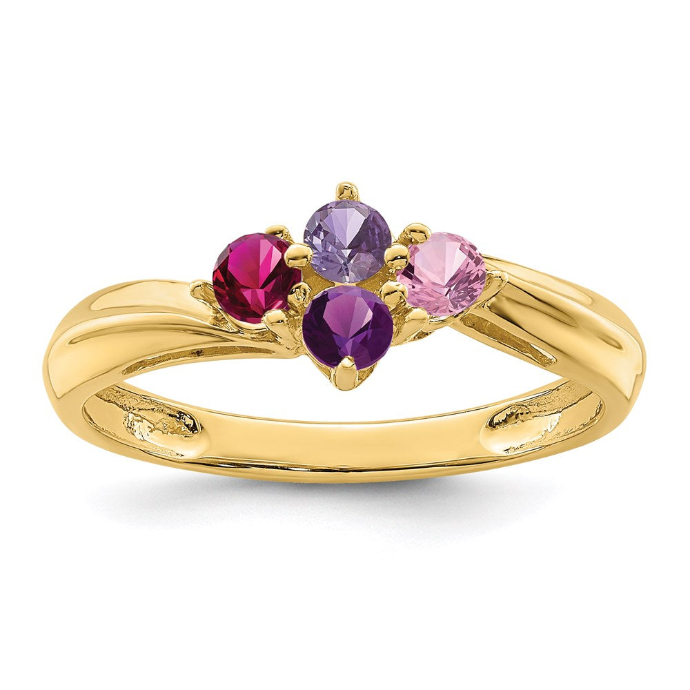 14k Synthetic Family Jewelry Ring