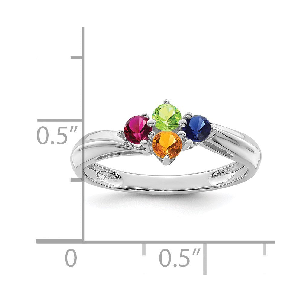 14k White Gold Family Jewelry Ring