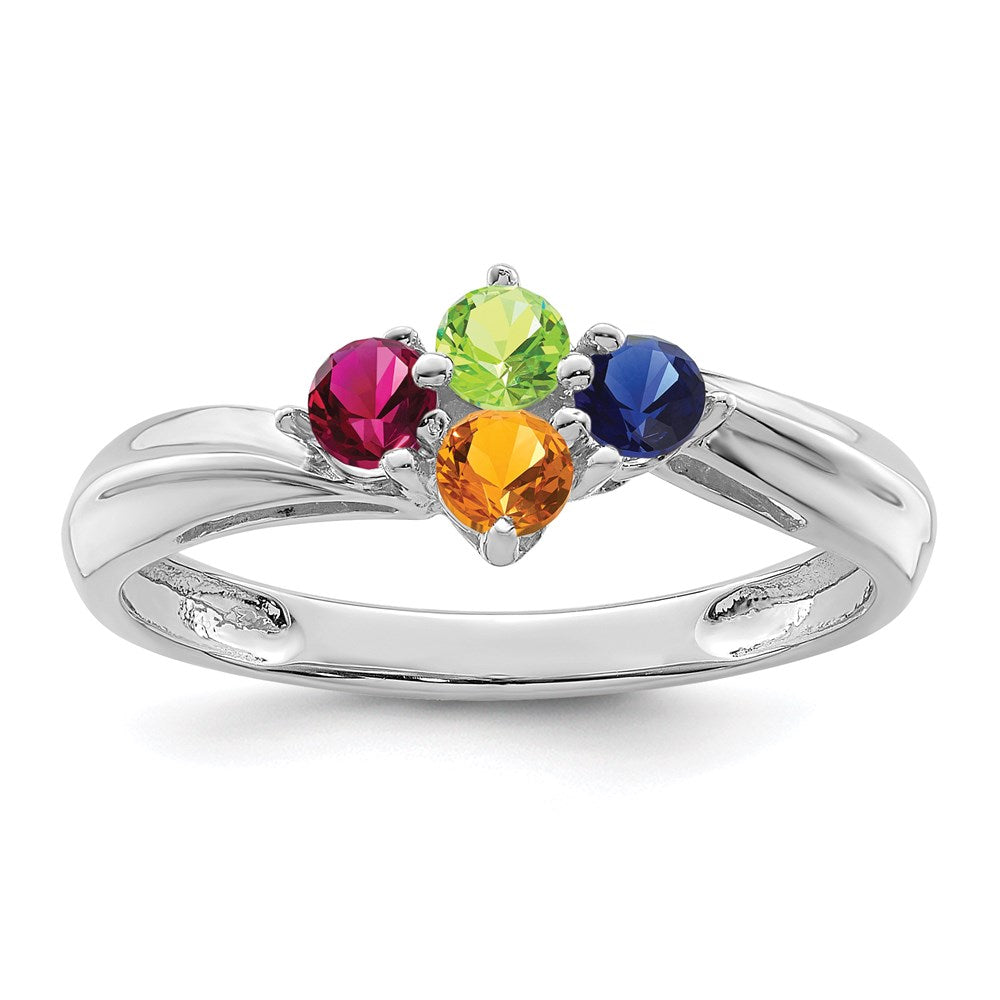 14k White Gold Family Jewelry Ring