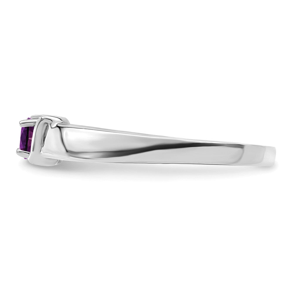 14k White Gold Genuine 1 Stone Mother's Ring