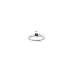 14k White Gold Synthetic Family Jewelry Ring