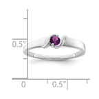 14k White Gold Genuine 1 Stone Mother's Ring