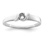 Sterling Silver Rhodium-plated Synthetic 1 Stone Mother's Ring