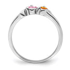 14k White Gold Synthetic Family Jewelry Ring