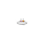 14k White Gold Synthetic Family Jewelry Ring