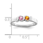 14k White Gold Synthetic Family Jewelry Ring