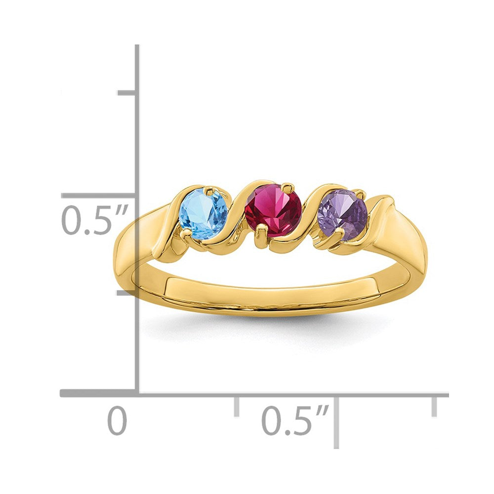 14k Synthetic Family Jewelry Ring