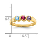 14k Genuine 3 Stone Mother's Ring