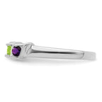 14k White Gold Synthetic Family Jewelry Ring