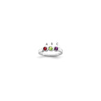 14k White Gold Synthetic Family Jewelry Ring