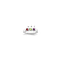 14k White Gold Genuine 3 Stone Mother's Ring