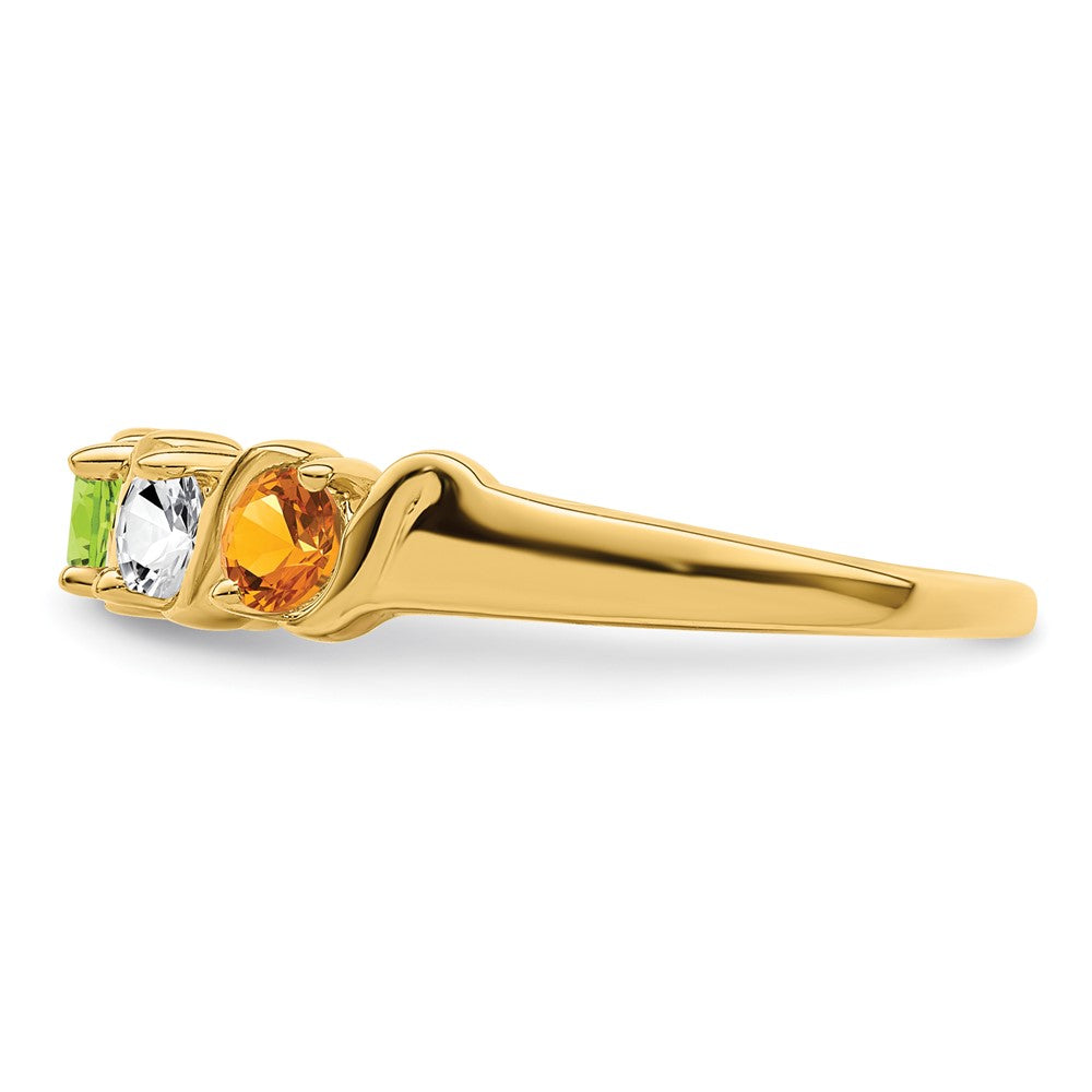 14k Synthetic Family Jewelry Ring