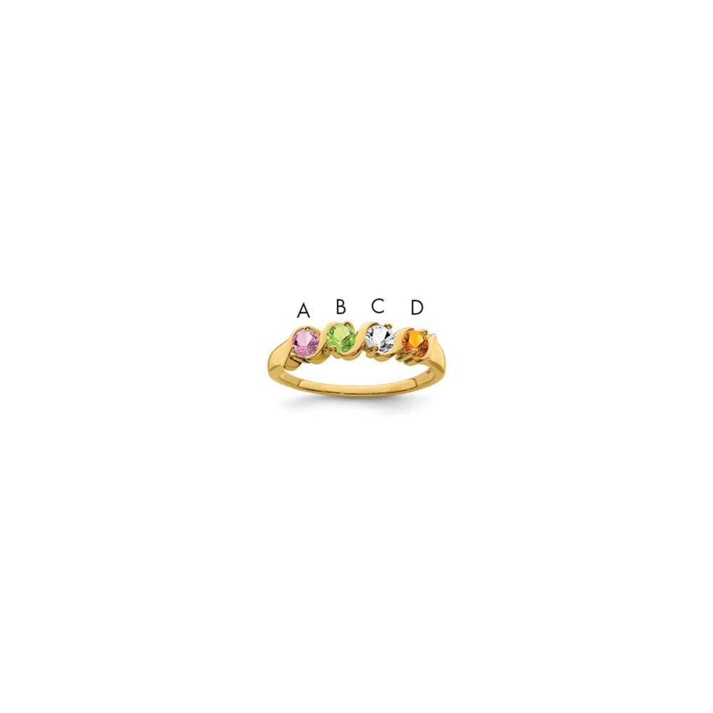 14k Synthetic Family Jewelry Ring