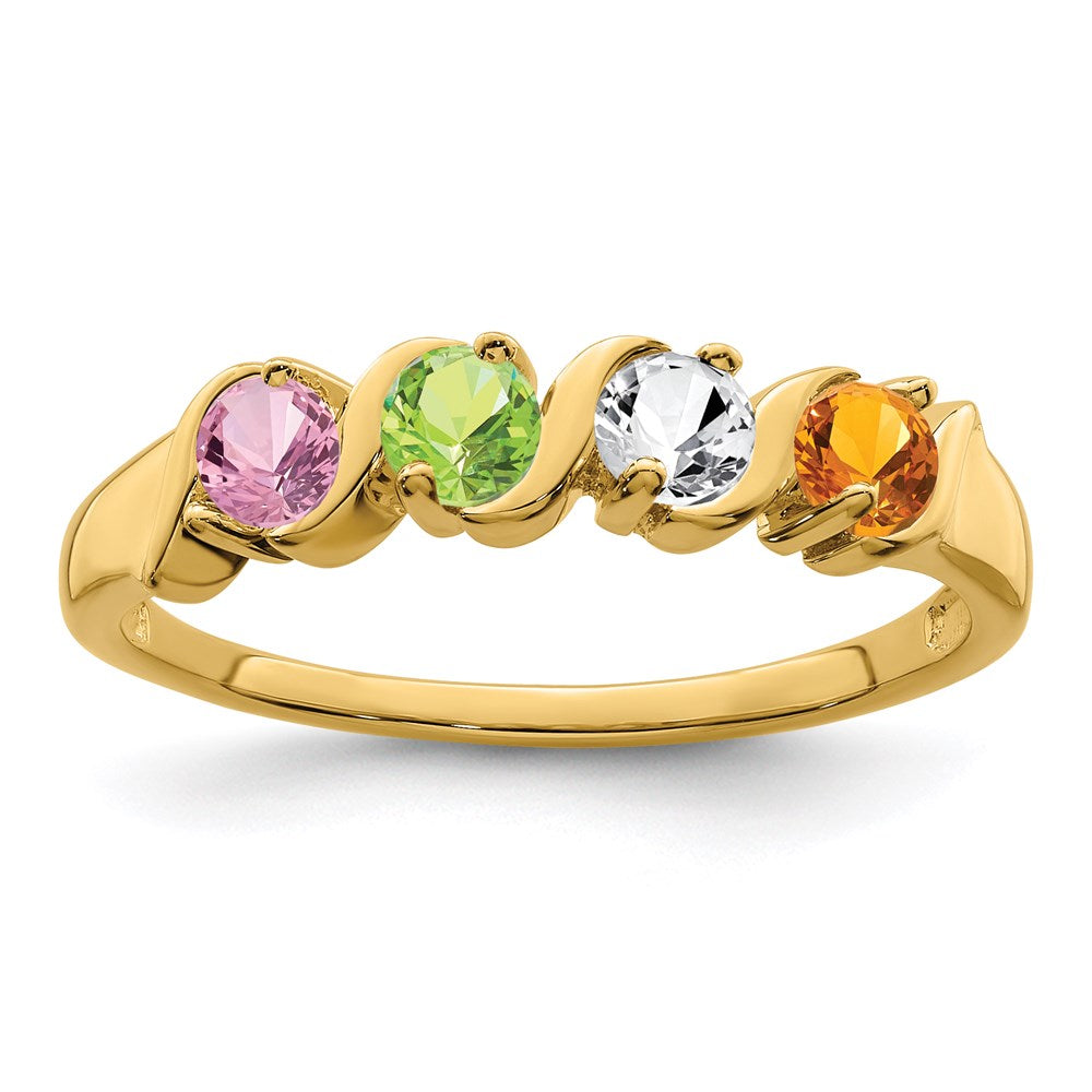 14k Synthetic Family Jewelry Ring