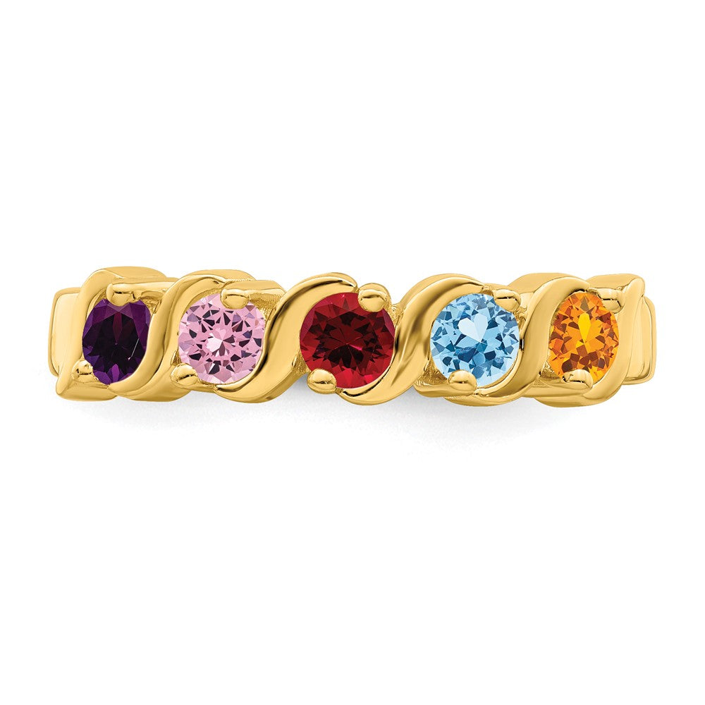 14k Synthetic Family Jewelry Ring
