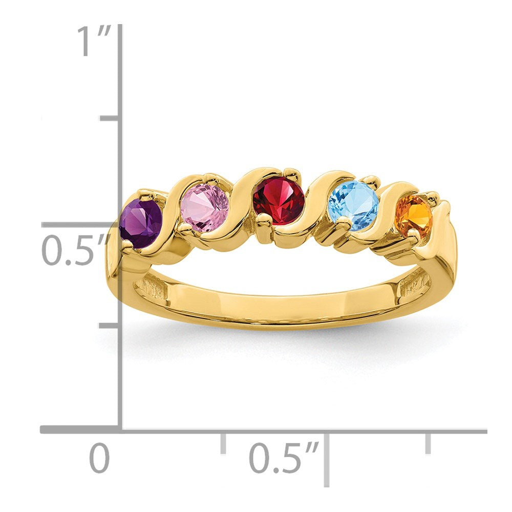 14k Synthetic Family Jewelry Ring