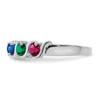 14k White Gold Synthetic Family Jewelry Ring