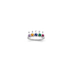 14k White Gold Genuine 5 Stone Mother's Ring