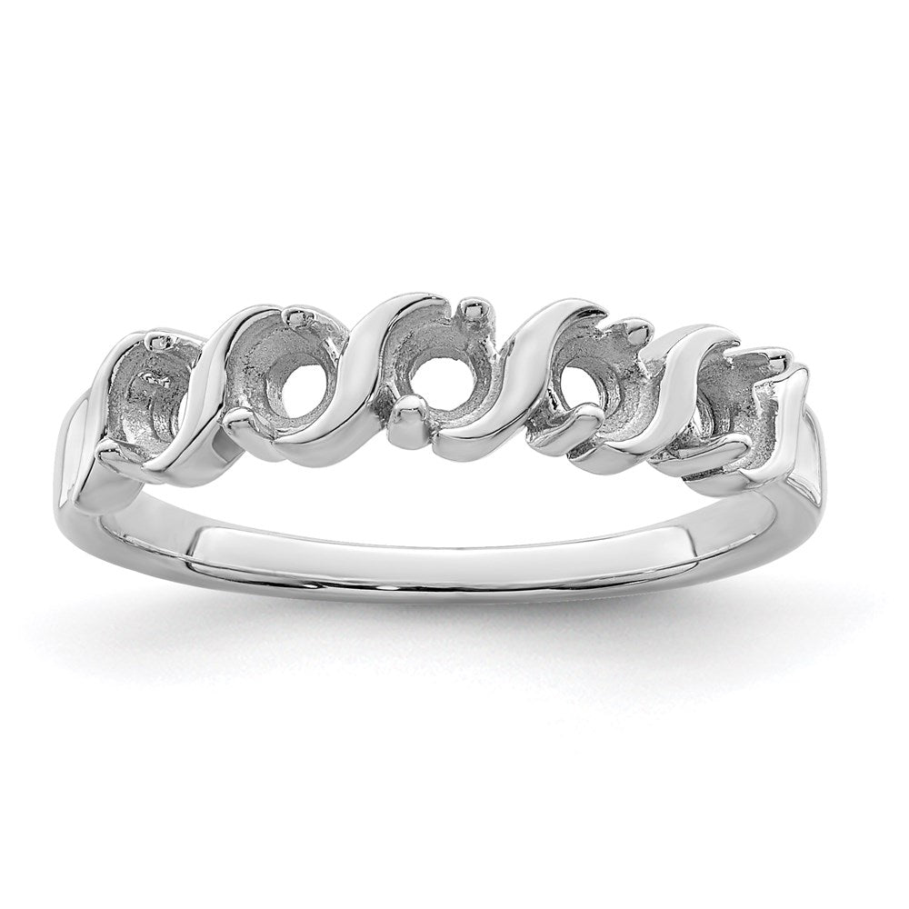 14k White Gold Synthetic Family Jewelry Ring