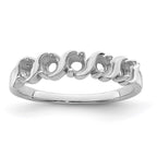 14k White Gold Synthetic Family Jewelry Ring