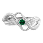 14k White Gold Synthetic 1 stone Family Jewelry Ring