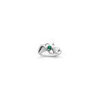 14k White Gold Genuine 1 Stone Mother's Ring