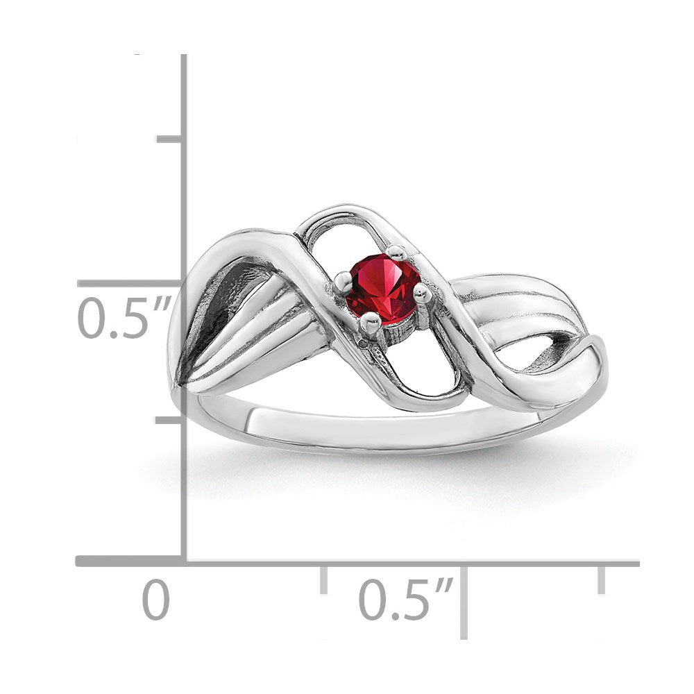 14k White Gold Genuine 1 Stone Mother's Ring