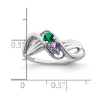 14k White Gold Family Jewelry Ring