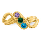 14k Genuine 3 Stone Mother's Ring