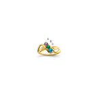 14k Synthetic 3 stone Family Jewelry Ring