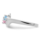 14k White Gold Genuine 2 Stone Mother's Ring
