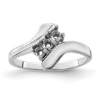 14k White Gold Synthetic Family Jewelry Ring