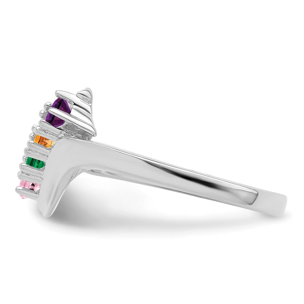 14k White Gold Family Jewelry Ring