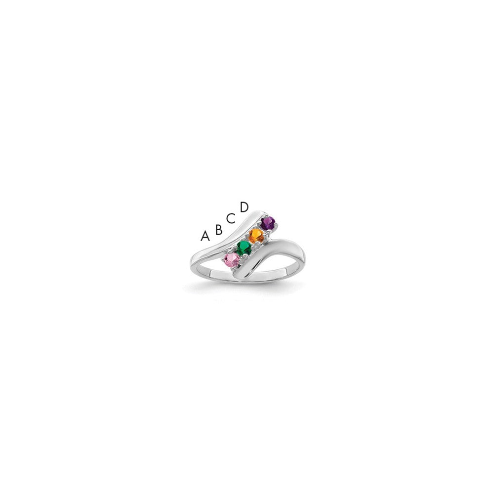 14k White Gold Family Jewelry Ring