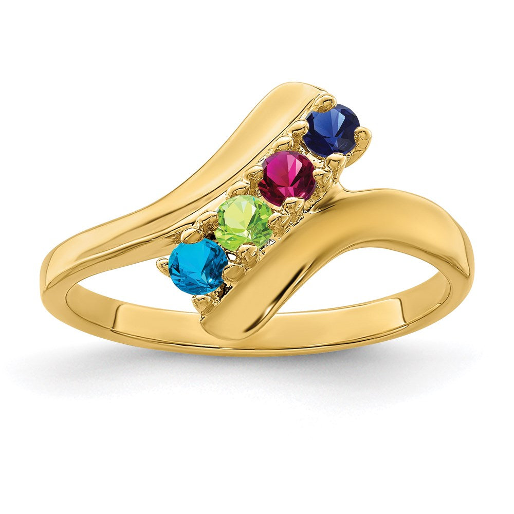 14k Synthetic Family Jewelry Ring