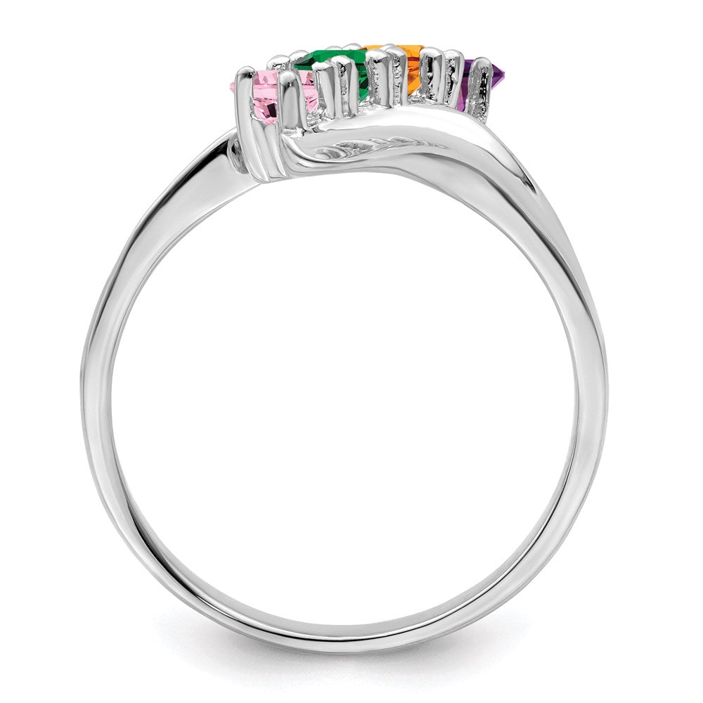 14k White Gold Family Jewelry Ring