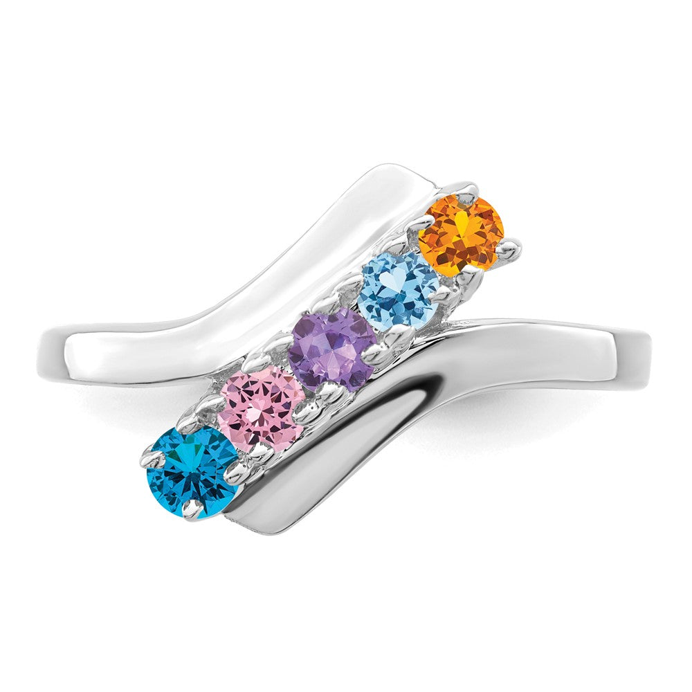 14k White Gold Family Jewelry Ring