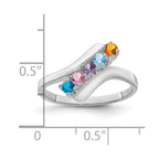 14k White Gold Synthetic Family Jewelry Ring