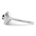 14k White Gold Synthetic Family Jewelry Ring