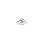 14k White Gold Synthetic Family Jewelry Ring