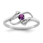 14k White Gold Synthetic Family Jewelry Ring