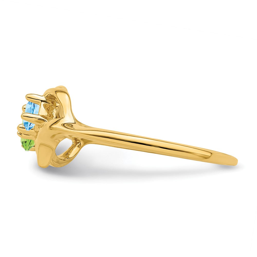 14k Synthetic Family Jewelry Ring