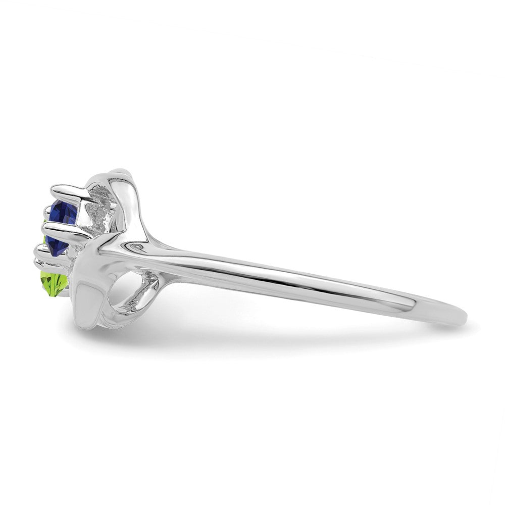 14k White Gold Synthetic Family Jewelry Ring