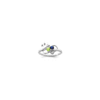 14k White Gold Synthetic Family Jewelry Ring