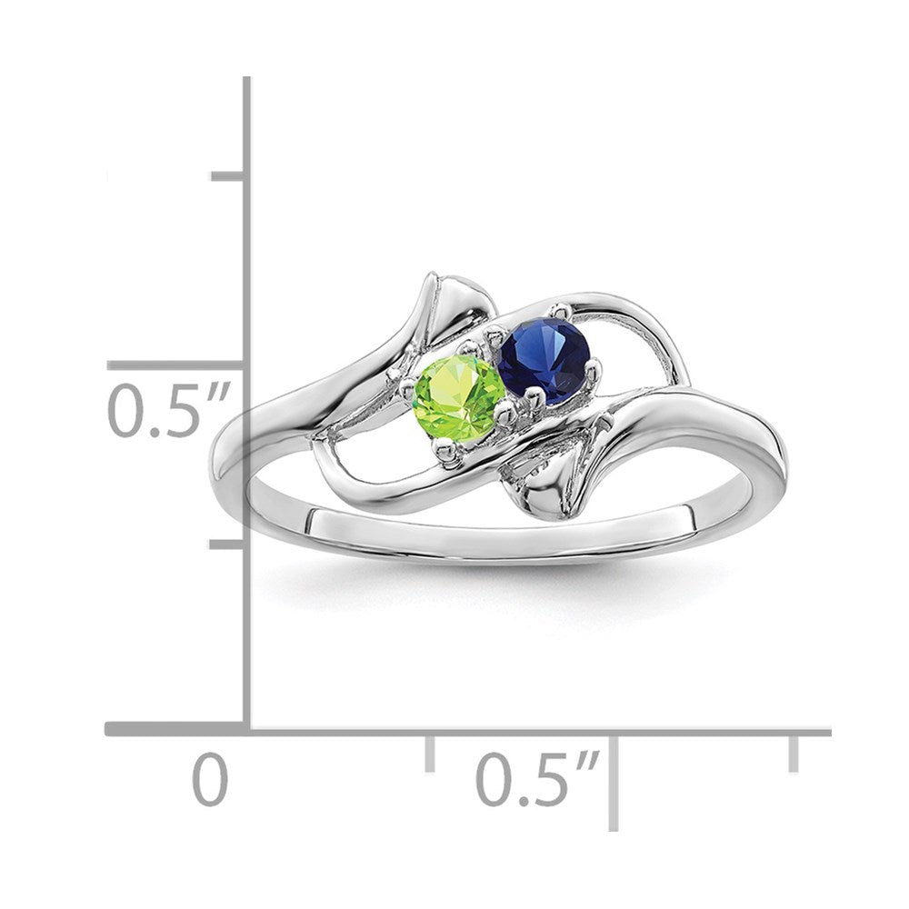 14k White Gold Synthetic Family Jewelry Ring