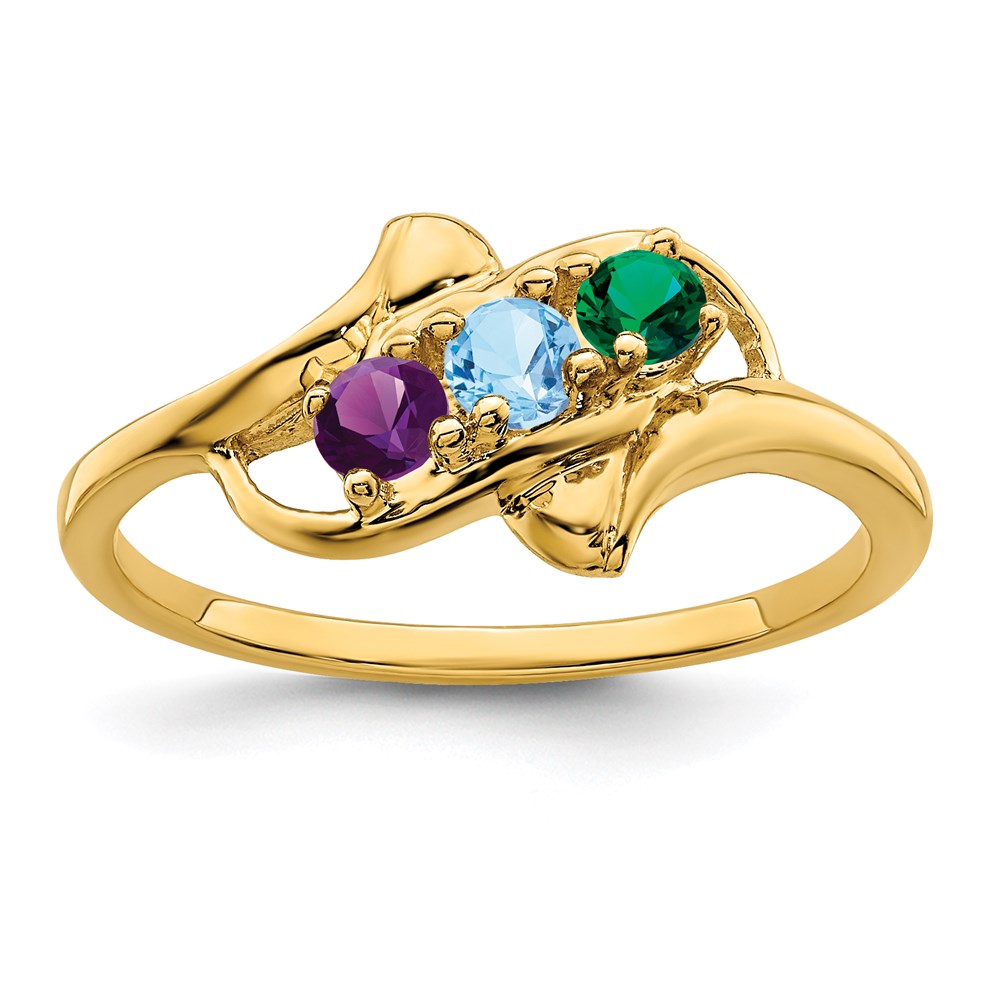 14k Synthetic Family Jewelry Ring