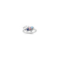 14k White Gold Synthetic Family Jewelry Ring