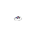 14k White Gold Synthetic Family Jewelry Ring